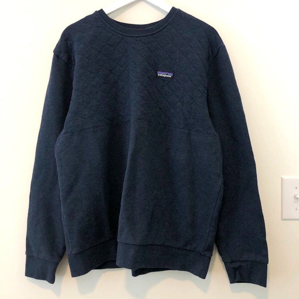 Patagonia Navy Blue Quilted Crewneck Sweatshirt